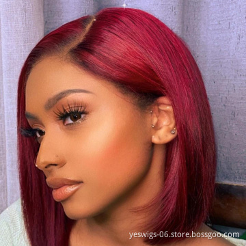 Hot Selling Mink Brazilian Virgin Human Hair Wig Color Short Bob 1b/Gold Wig Full HD Lace Front Human Hair Wig For Black Women